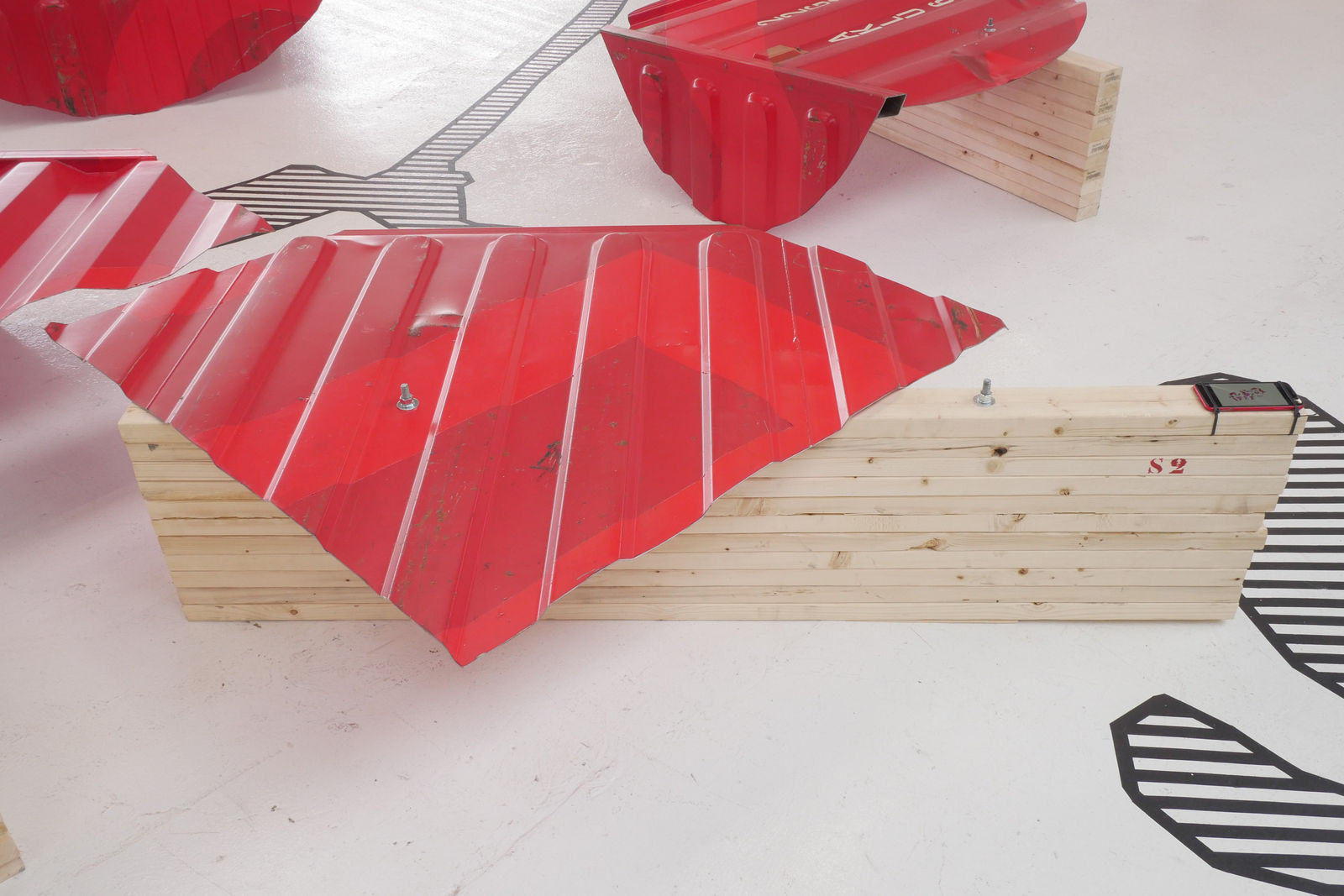 LOT-EK, #2 3D Square Top+Side Table, 2023