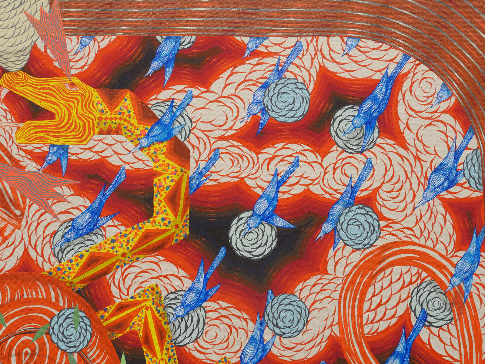 Detail of Entangled Beast with Serpent (Landscape).