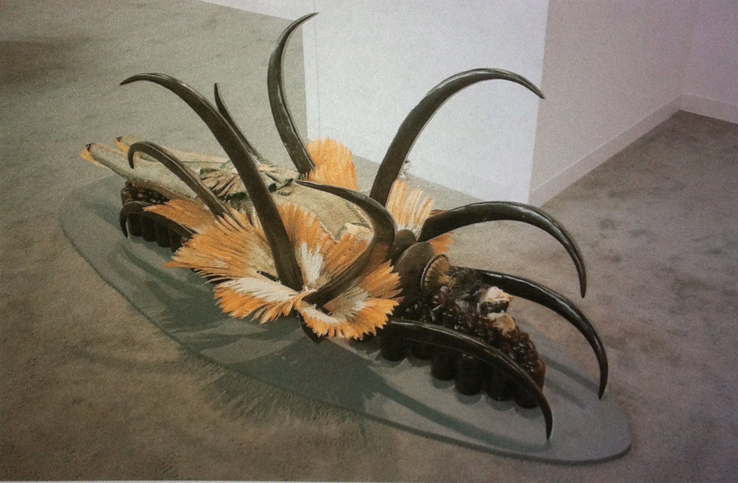 An image of a sculpture that looks like a spider.