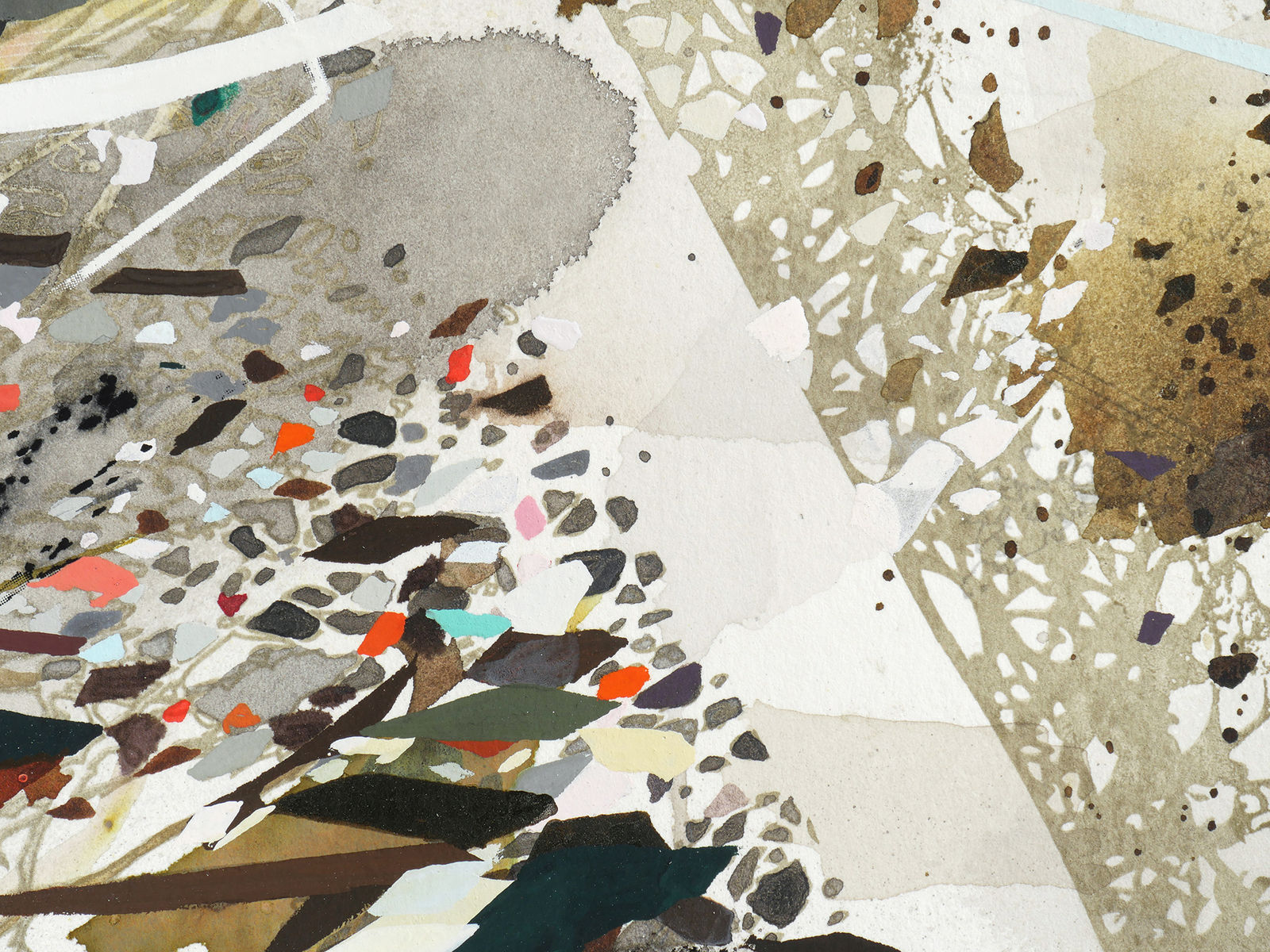 Detail of Increasing the In-Between showing various multicolored patterns