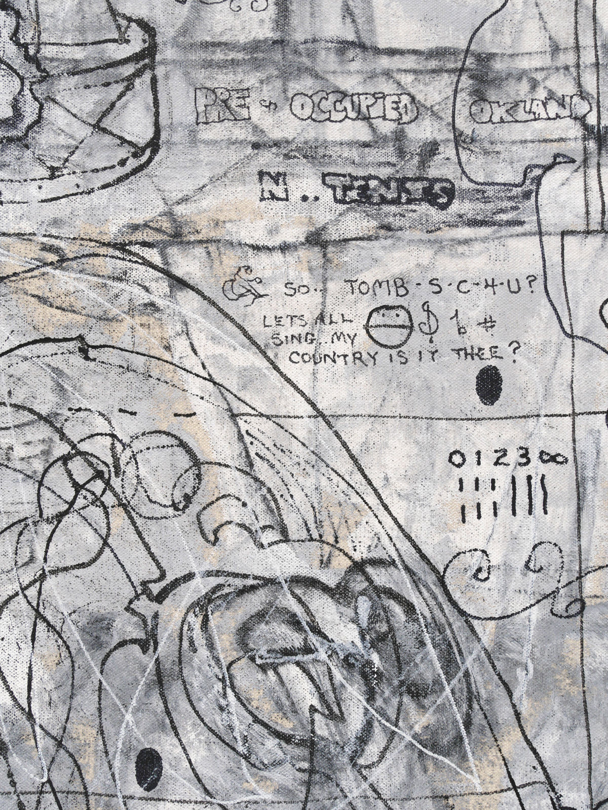 William T. Wiley, Unobjective Abstraction in Leonardo's Basement with Blue Corners, 2011