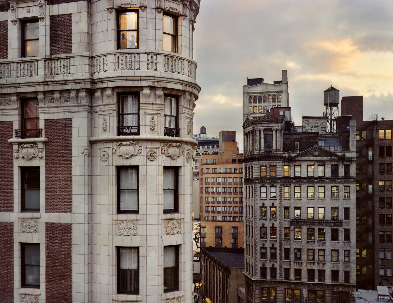 Gail Albert Halaban, Out My Window, Chelsea, 20 West 29th Street, Ace Hotel, Woman Cleaning Window, Last Room of the Day, 2010