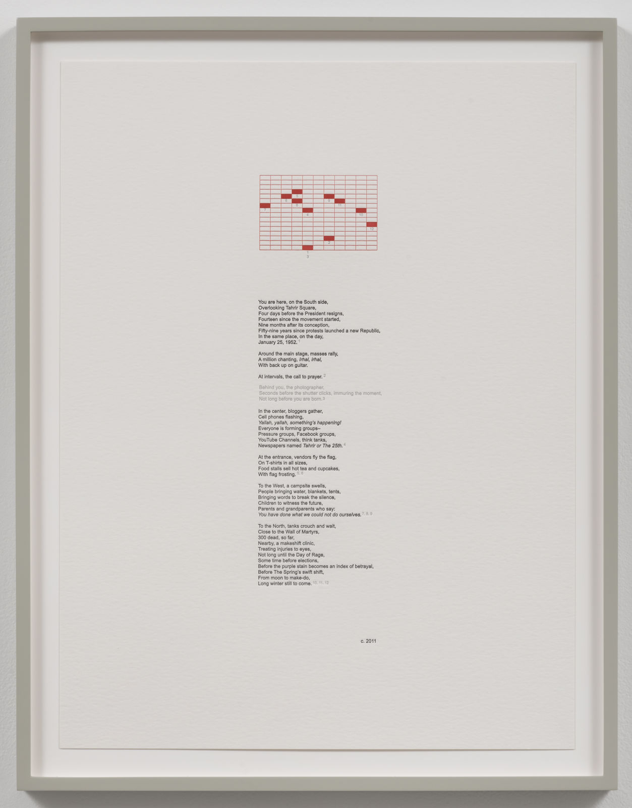 Mary Kelly, Unguided Tour c. 2011, 2016