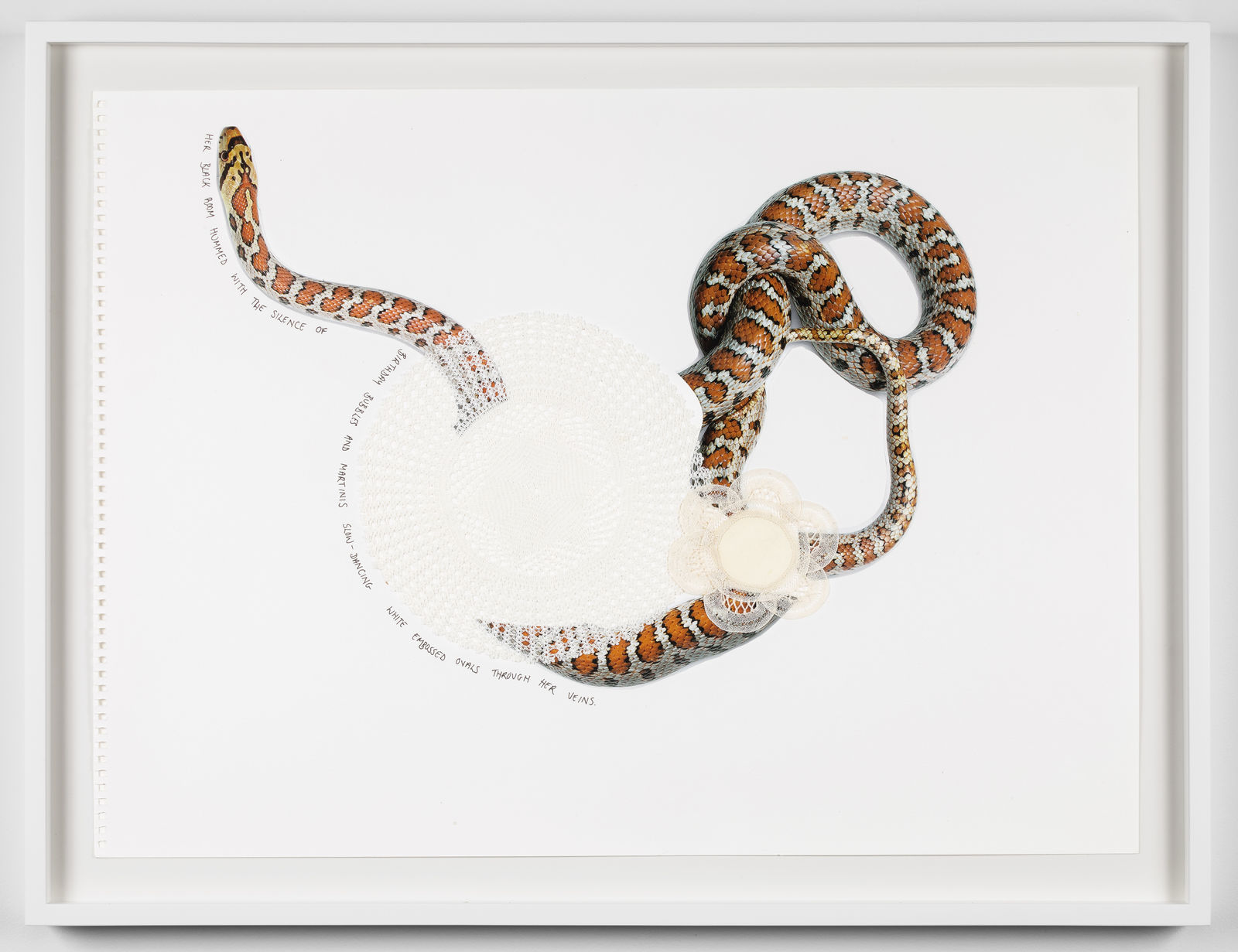Zoe Buckman, slow dancing white embossed ovals through my veins, 2020