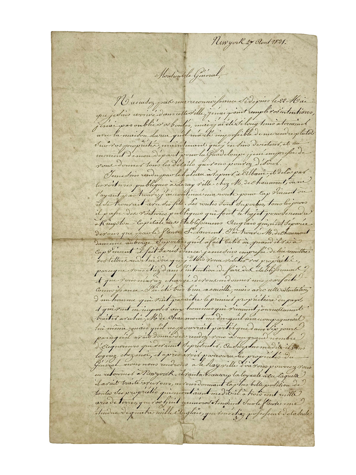 [New York – Jefferson County], An extensive archive of letters and documents on the creation and planning of Jefferson County, New York, Paris, etc., 1797–1877.