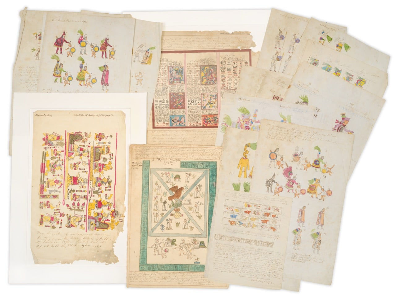 Shippard, Captain William Henry, Mexican Antiquities, Captain William Henry Shippard’s collection of Mexican Paintings: art and images of Pre-Columbian Mexico; printed prospectuses for the Museum of Mankind in London, and original letters], S.a., ca. 1834 – 1845. London.