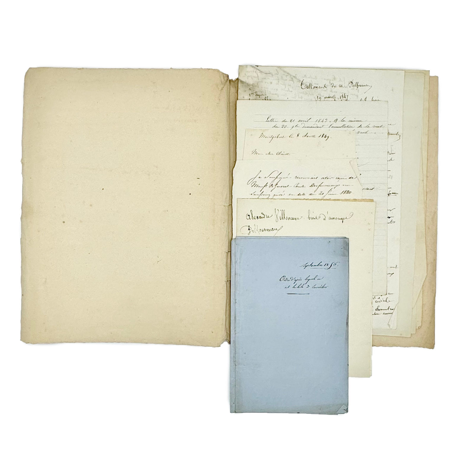 [New York – Jefferson County], An extensive archive of letters and documents on the creation and planning of Jefferson County, New York, Paris, etc., 1797–1877.