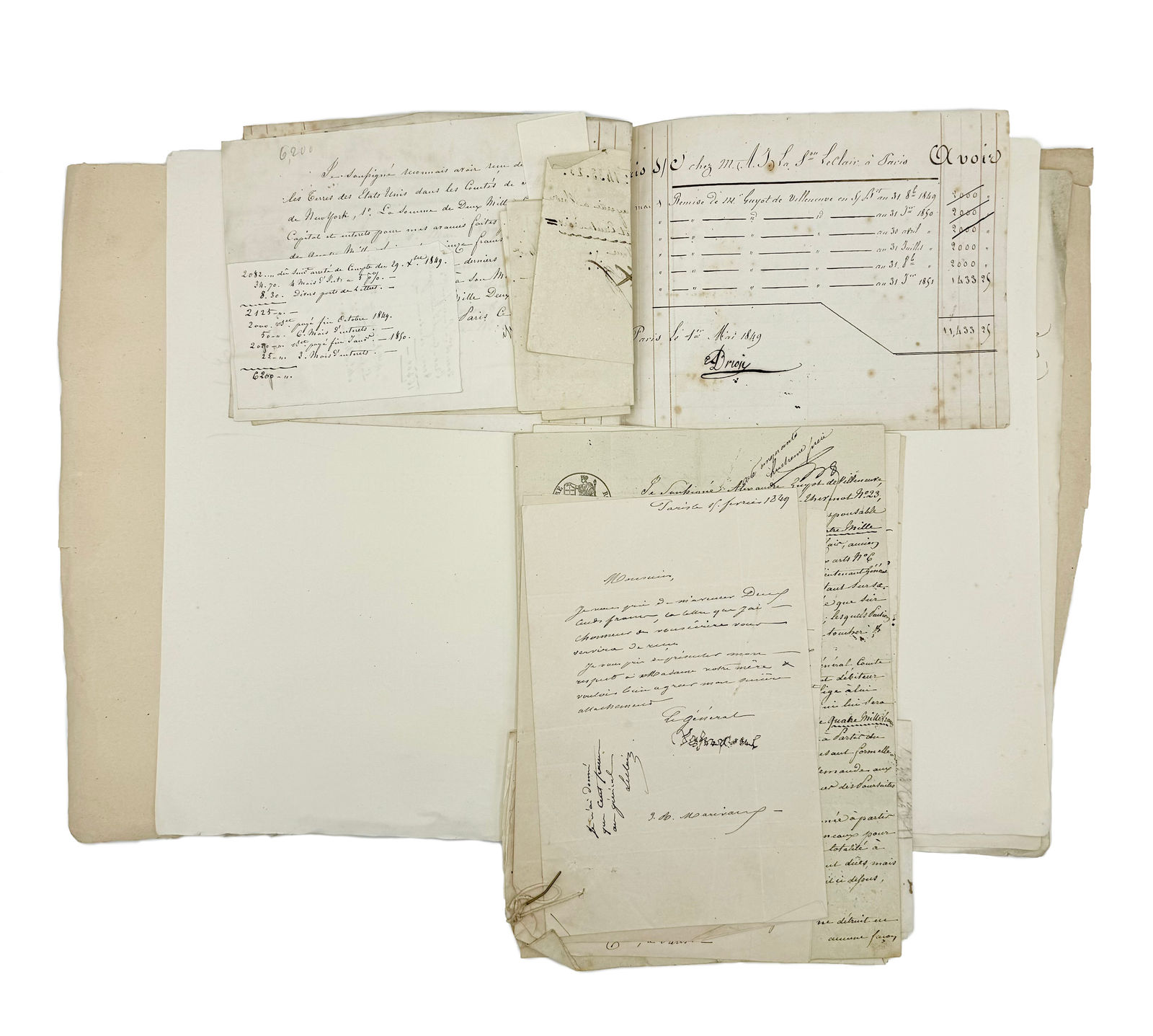 [New York – Jefferson County], An extensive archive of letters and documents on the creation and planning of Jefferson County, New York, Paris, etc., 1797–1877.