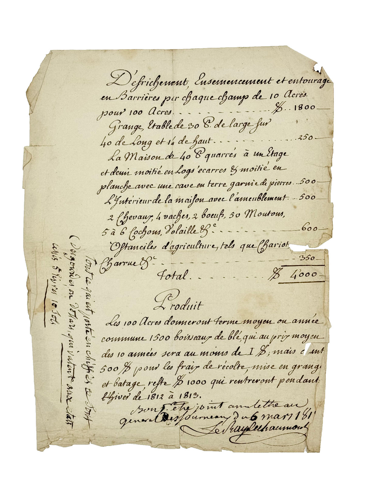[New York – Jefferson County], An extensive archive of letters and documents on the creation and planning of Jefferson County, New York, Paris, etc., 1797–1877.
