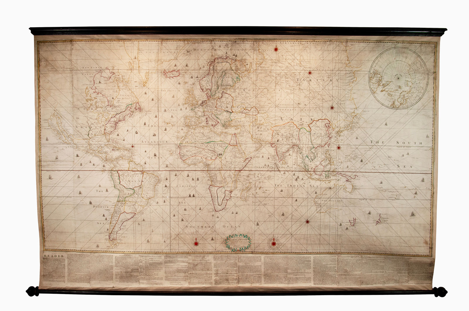Morden, Robert, This New Map of ye Earth and Water according to Wrights alias Mercator's Projection Drawn according to ye more Exact Celestial Observations and the more Accurate Discoveries, 1699 [ca. 1734-1745]. London. H. Moll [William Mount and Thomas Page].