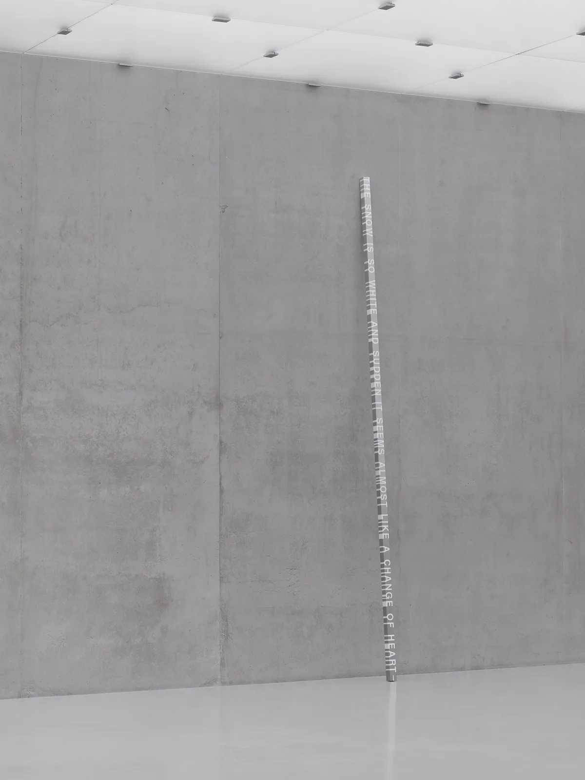 RONI HORN, White Dickinson THE SNOW IS SO WHITE AND SUDDEN IT SEEMS ALMOST LIKE A CHANGE OF HEART-, 2010