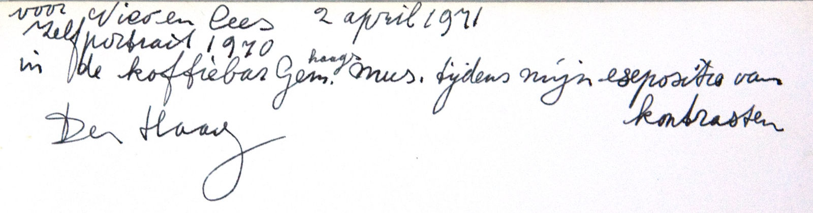 Various International Artists, Gerard Fieret - Zelfportret, 1970