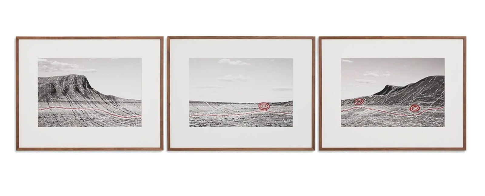 Patrick Waterhouse, Grandparents Used to Walk This Way (triptych). Restricted with Alma Nungarrayi Granites, 2014-18