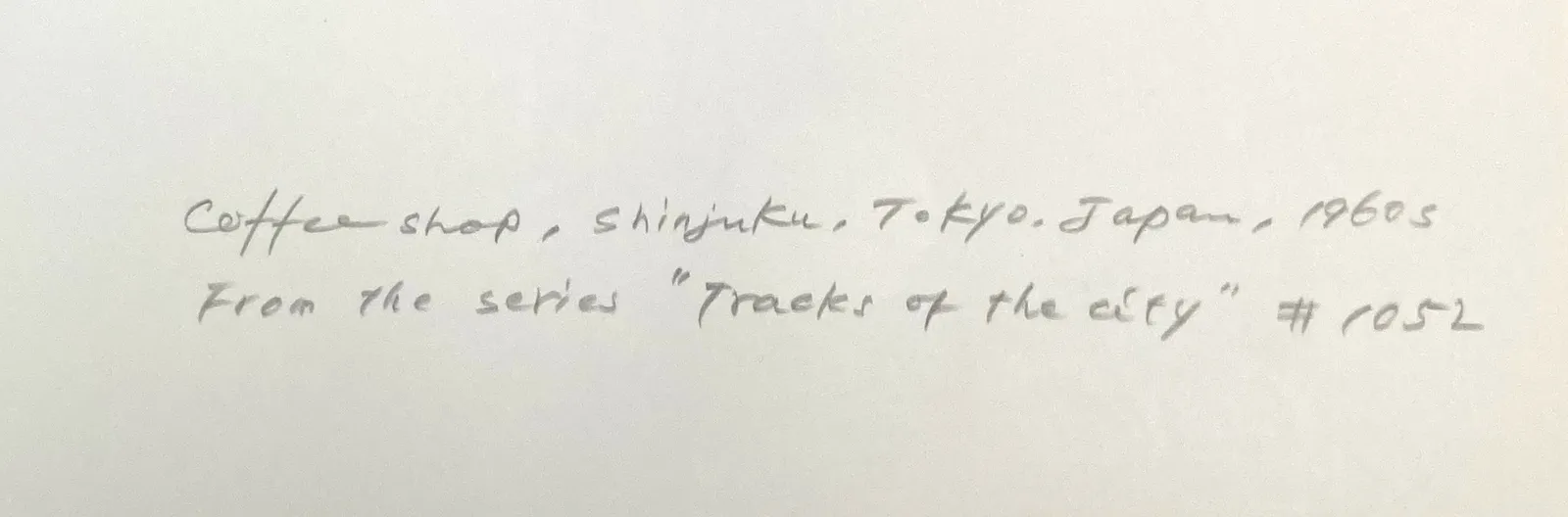 Shin Yanagisawa, Coffee shop, Shinjuku, Tokyo, Japan (from the series: "Tracks of the city" #1052), c1960