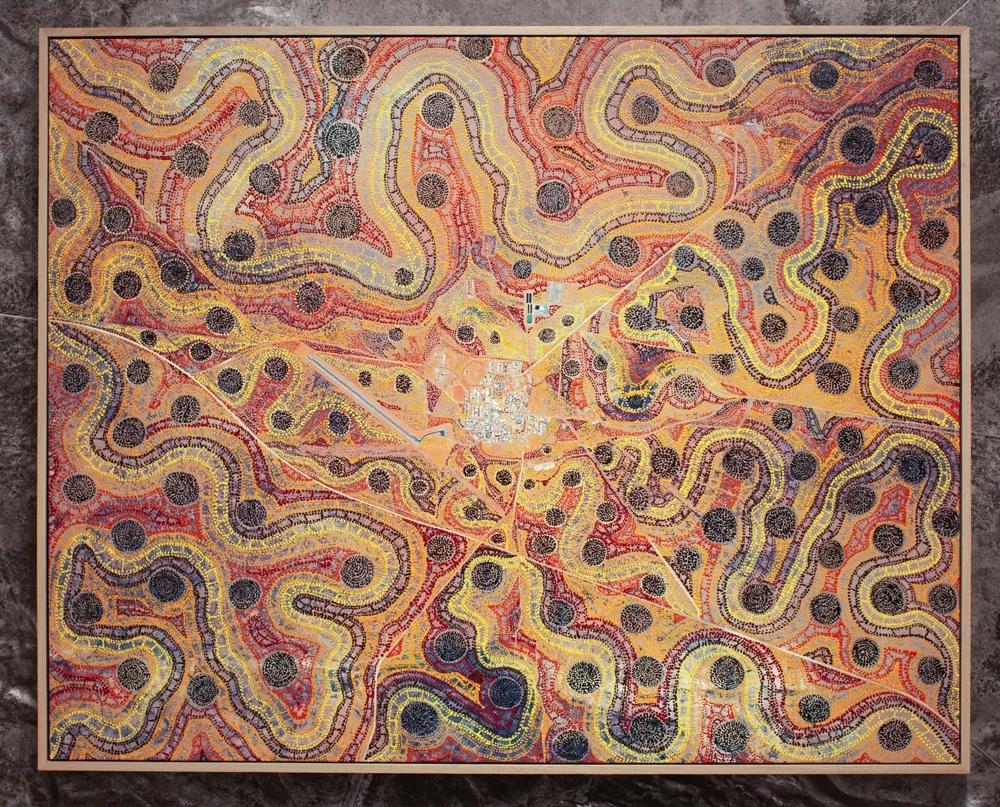 Patrick Waterhouse, Satellite Image of Yuendumu. Revised with Sabrina Nangala Robertson, 2014-18