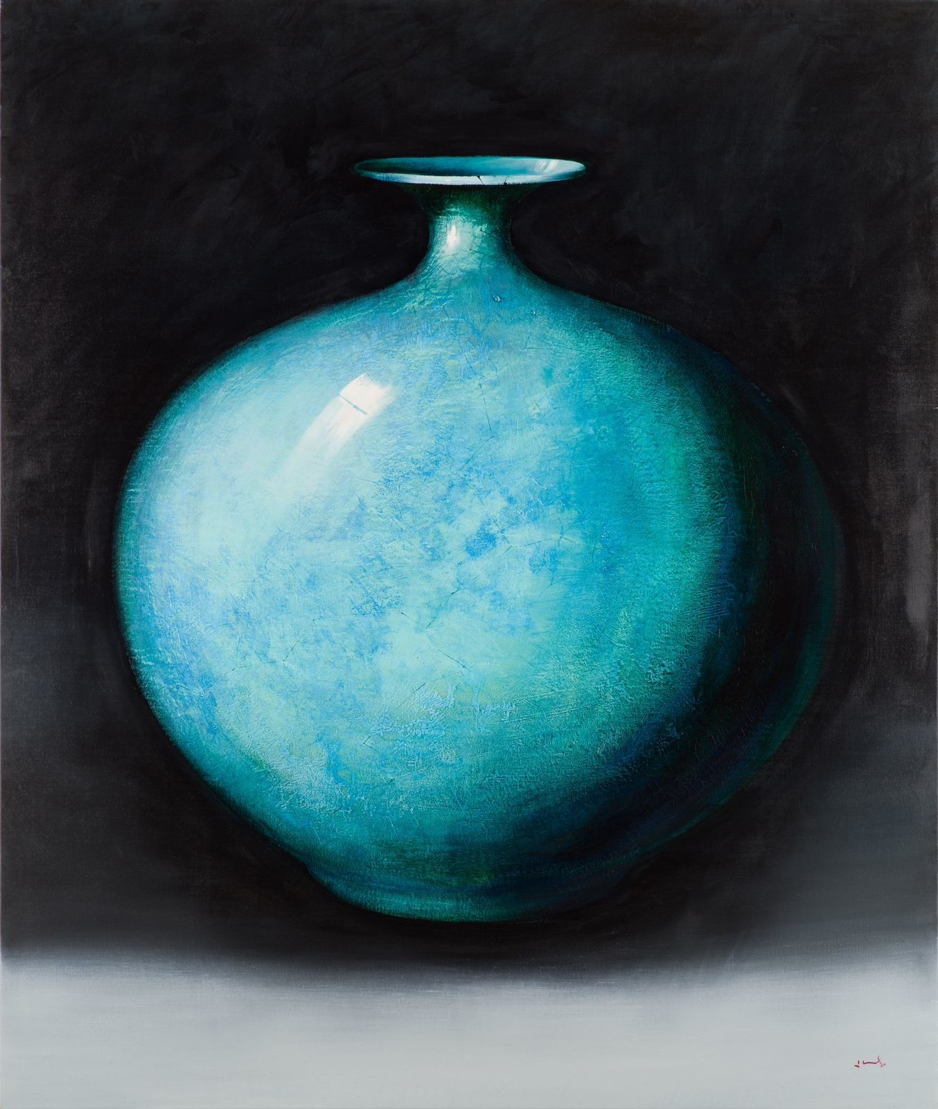 Konstantin Totibadze, Big turquoise vase, 2022