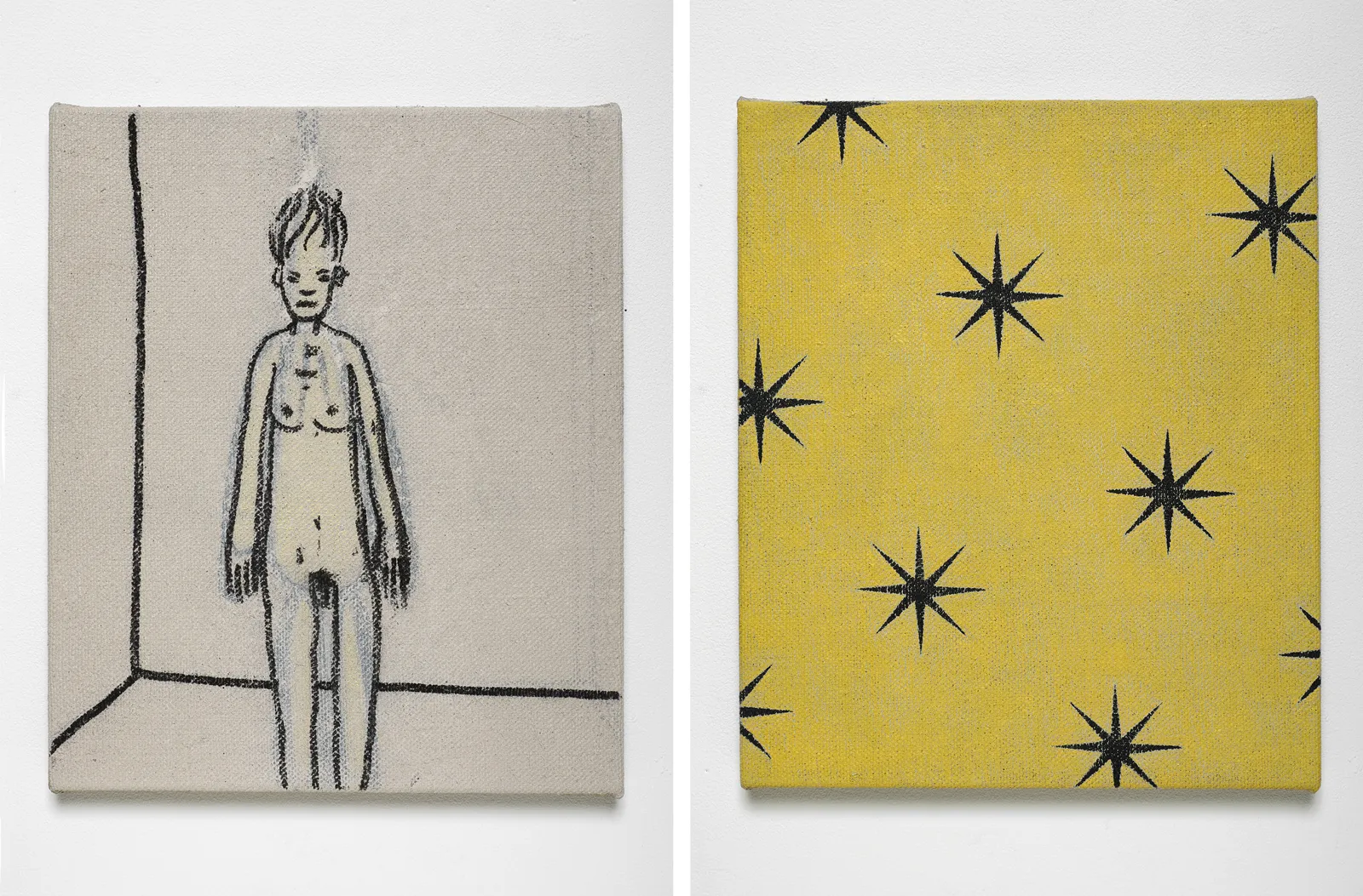 David Austen, Figure in a room, Little Ocean (black stars), 2021-22