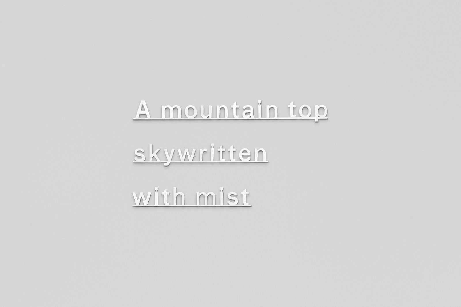 Katie Paterson, IDEAS - (A mountain top skywritten with mist), 2017