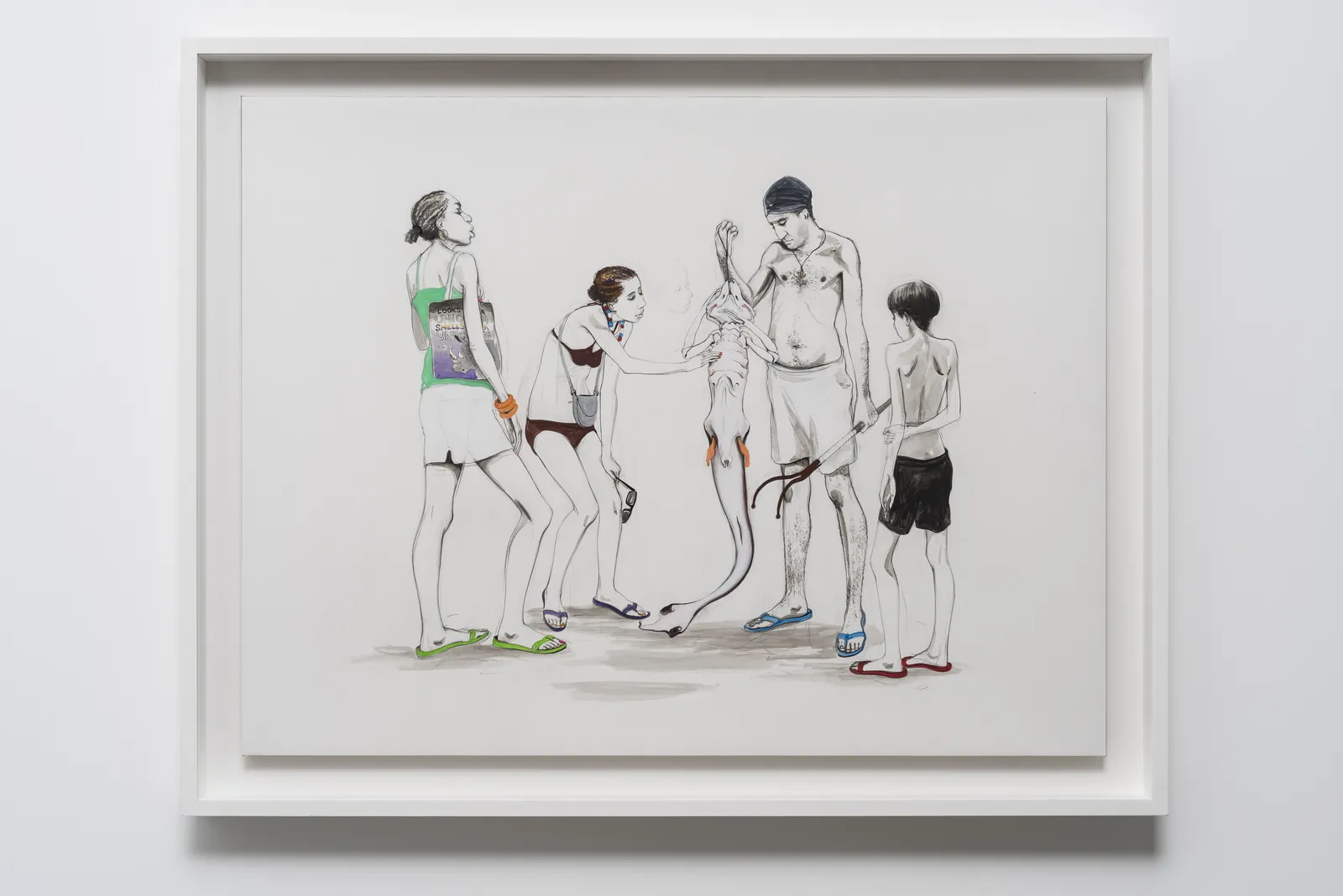 Charles Avery, Untitled (Tourists, fisherman with murpish), 2015