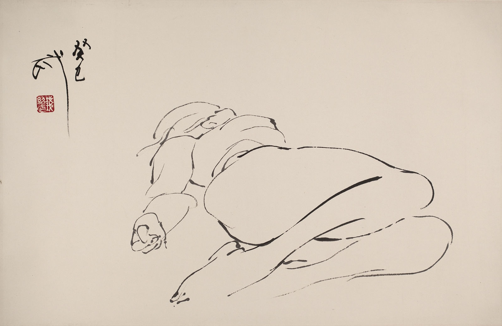 Qian Shaowu 钱绍武, Figure Line Drawing No. 4 人体线描4, 2014