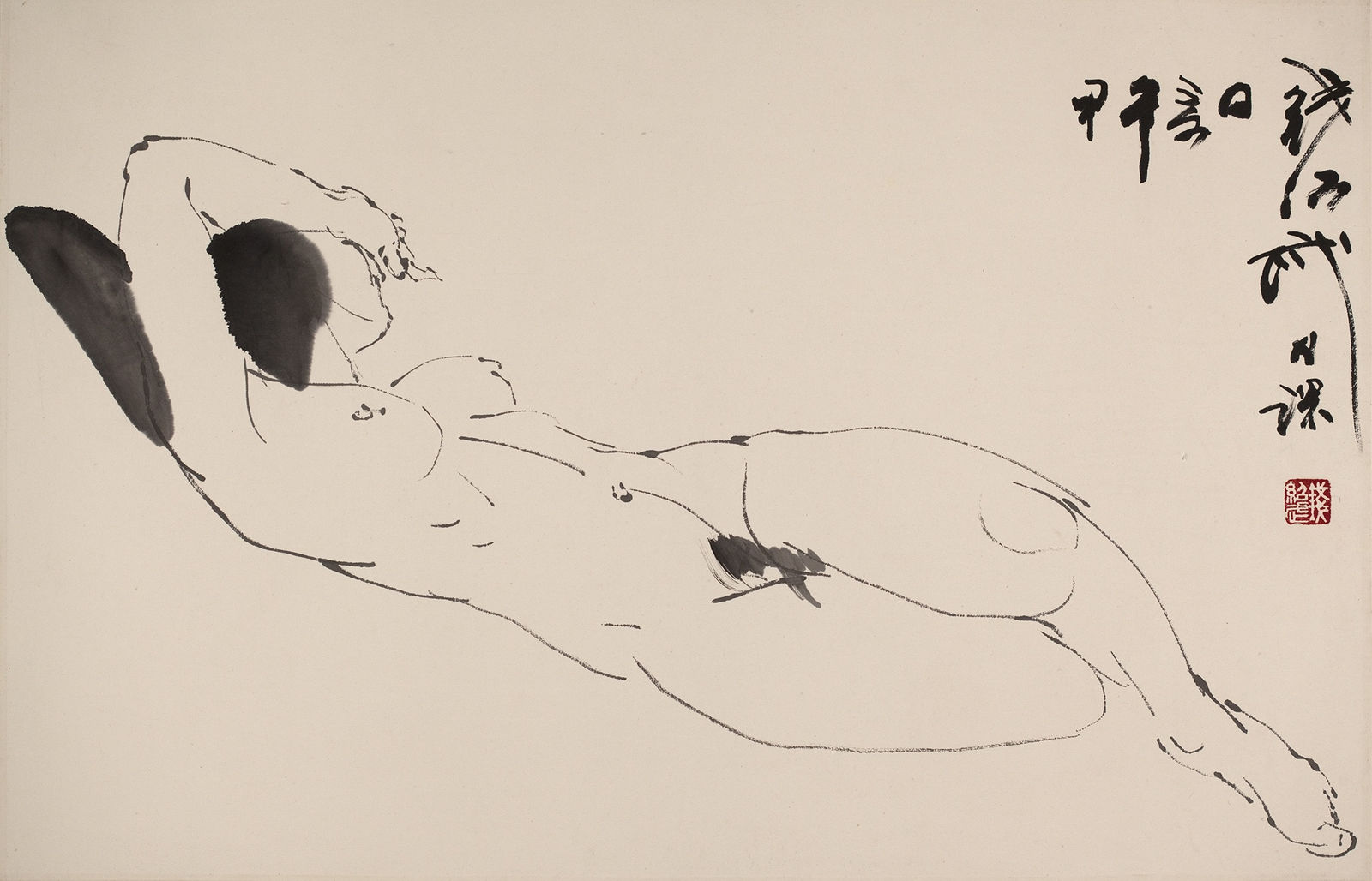 Qian Shaowu 钱绍武, Figure Line Drawing No. 3 人体线描3, 2014