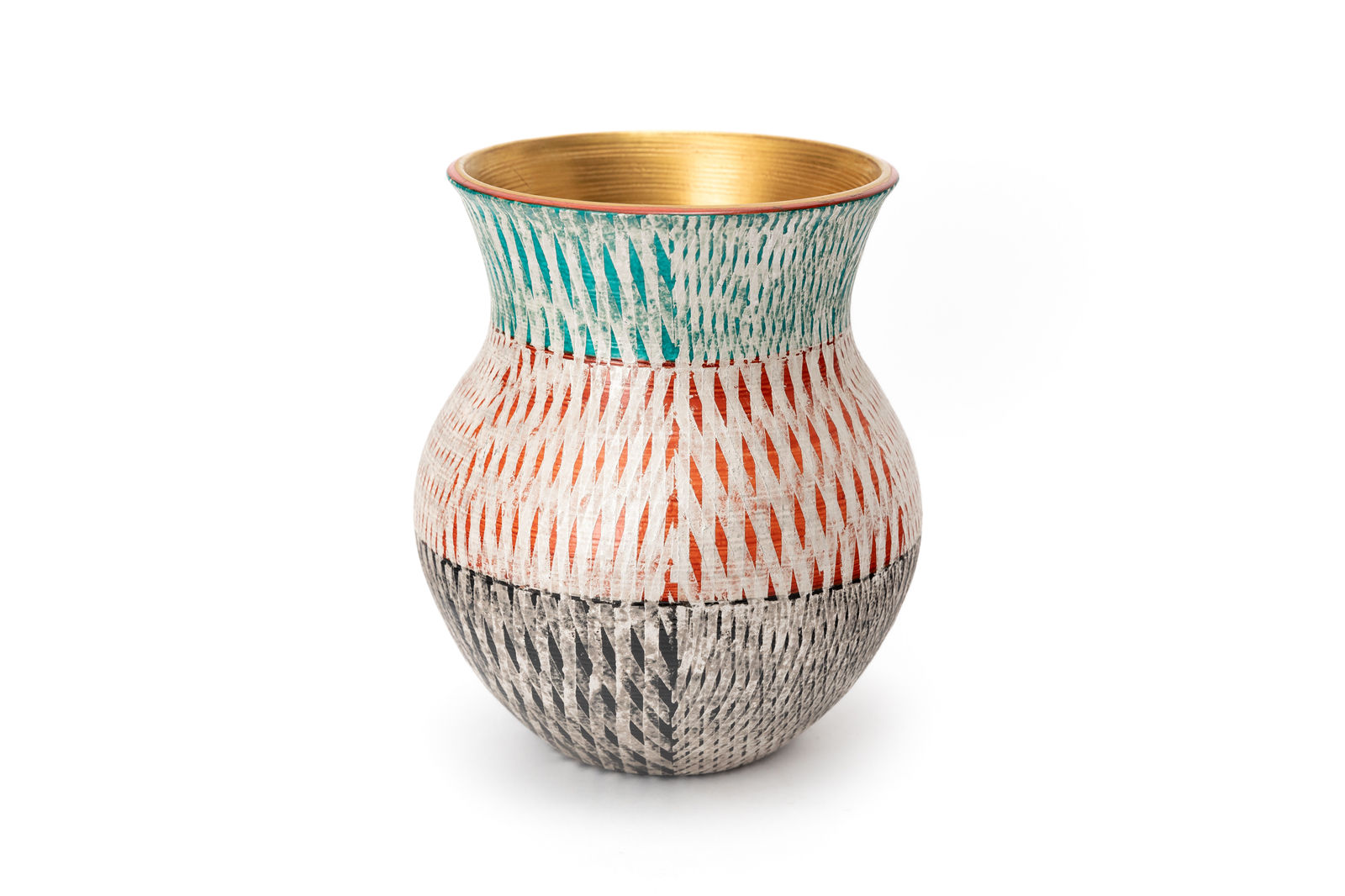 Masahiro Maeda, Vase in Layered Glazes and Overglaze Gold and Silver 色絵金銀彩花入, 2025