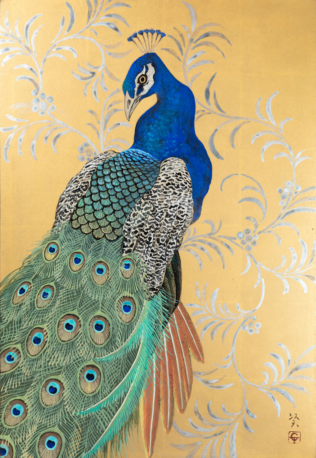 Ken Matsubara, Gilded Peacock 孔雀, 2023