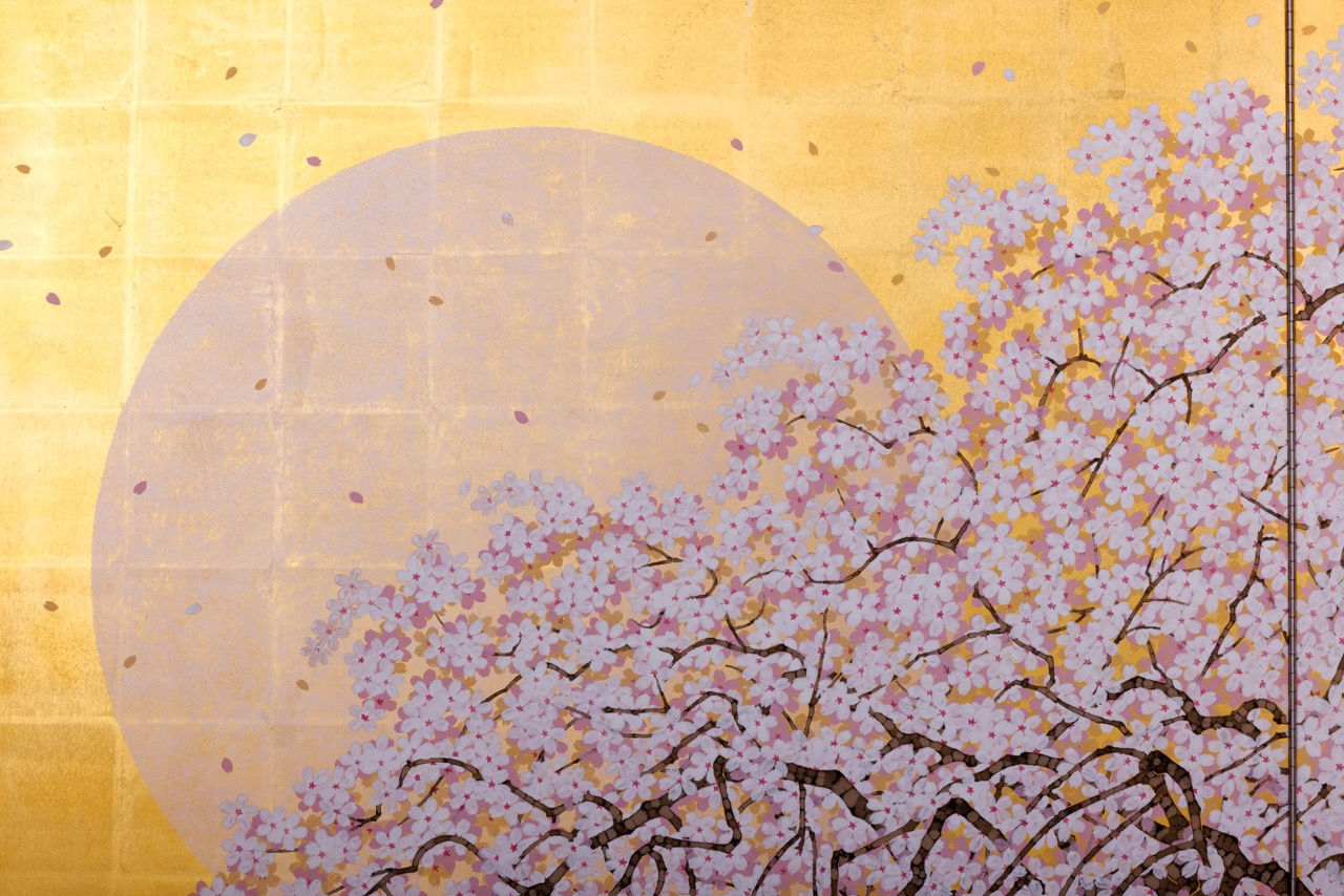 Cherry Blossom Folding Screen “Dancing Blossoms”, 2025 | Daisuke Nakano | Nihonga | Ippodo Gallery TOKYO & NEW YORK