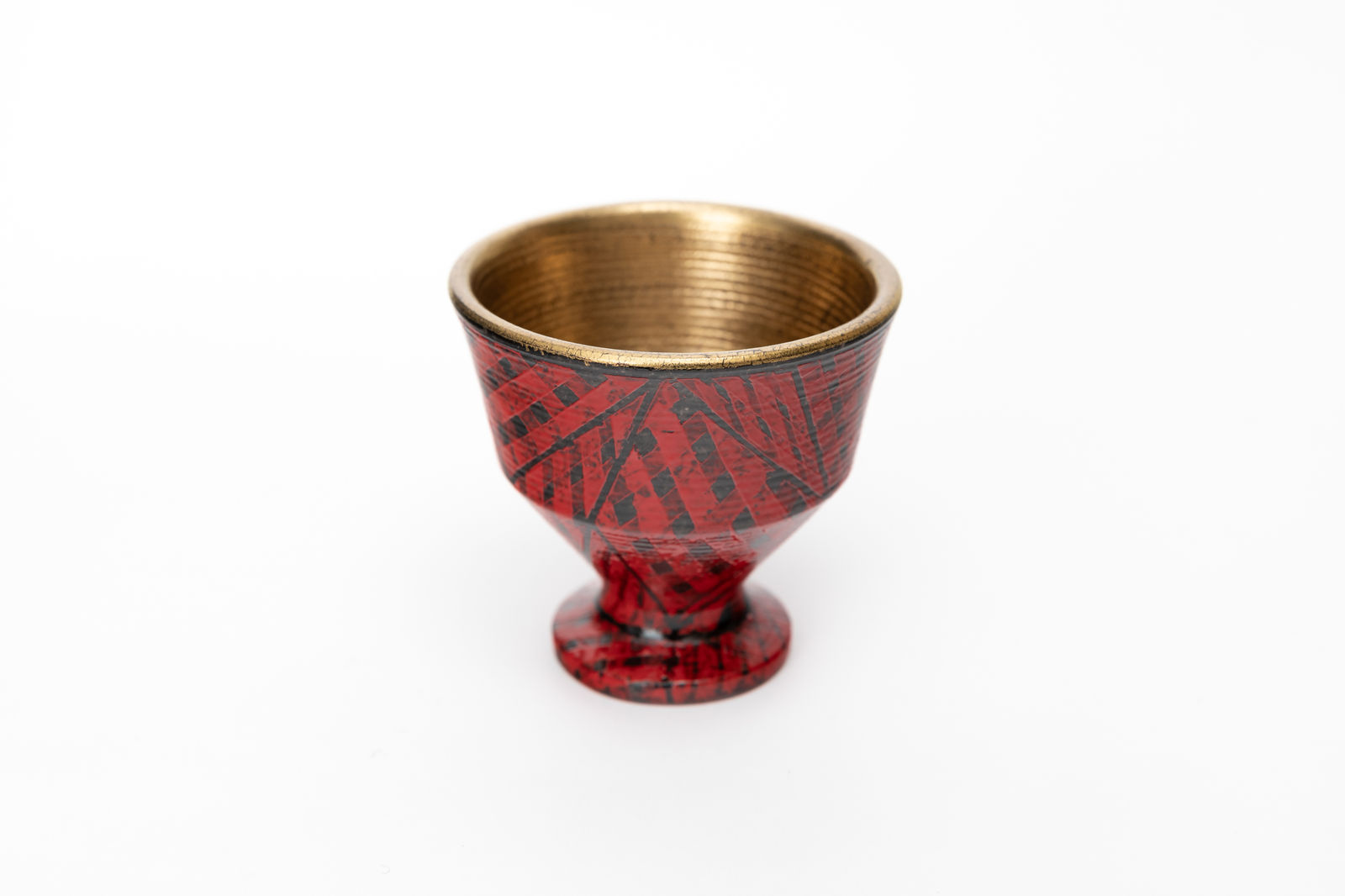 Masahiro Maeda, Tall-Foot Sake Cup in Layered Glazes 色絵高杯, 2025