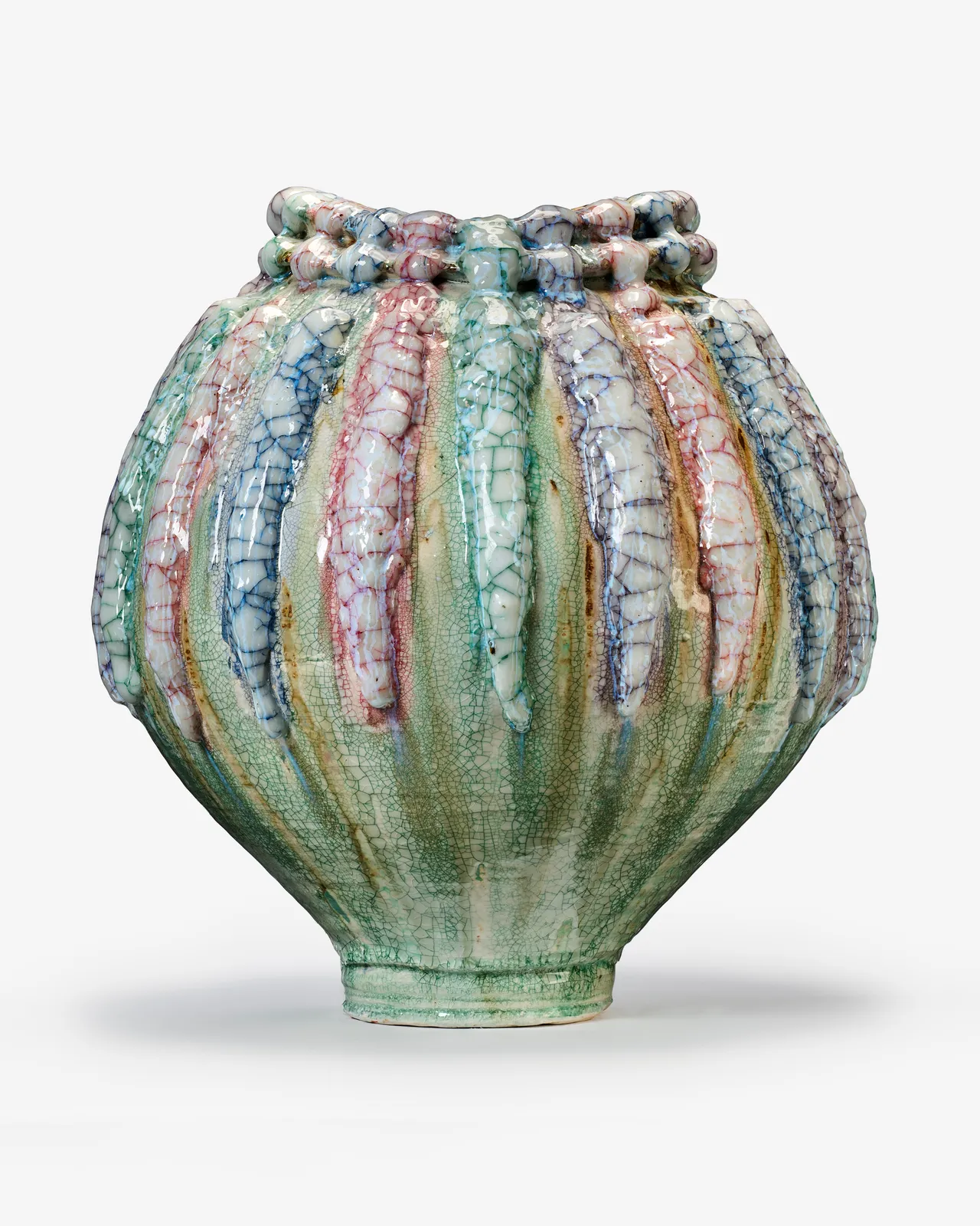 Kodai Ujiie, White Glaze Lacquer Large Jar - 漆貫入彩白釉大壺, 2024