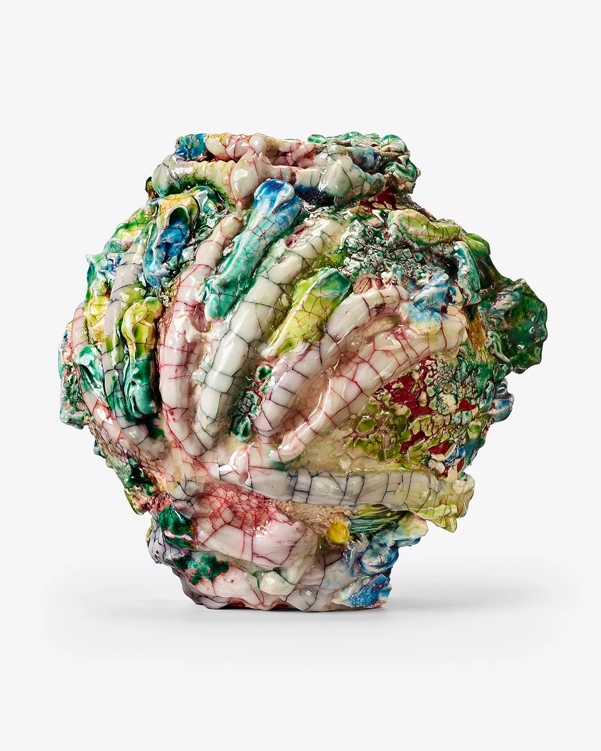 Kodai Ujiie, Oribe While Glaze Lacquer Medium Jar 織部漆朱塗交白釉中壺, 2024