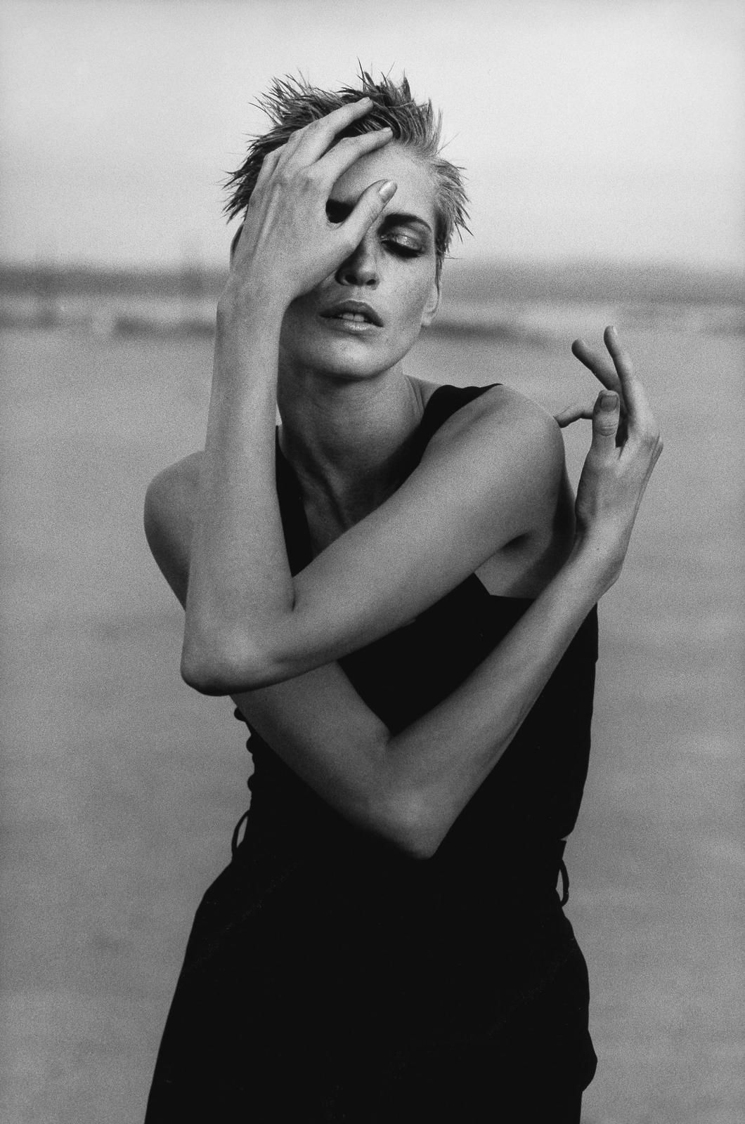 Peter Lindbergh, Nadja Auermann, for German Marie Claire, El Mirage, California, 1996