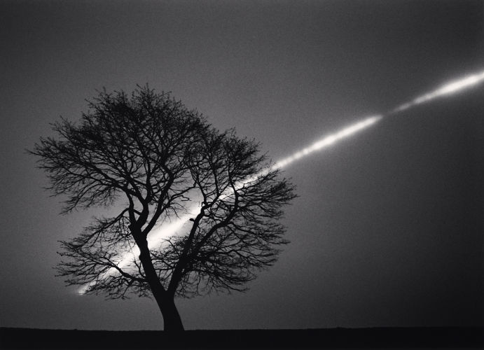 Michael Kenna, Sakura and Full Moon, Study 1, Urakawa, Hokkaido, Japan, 2015