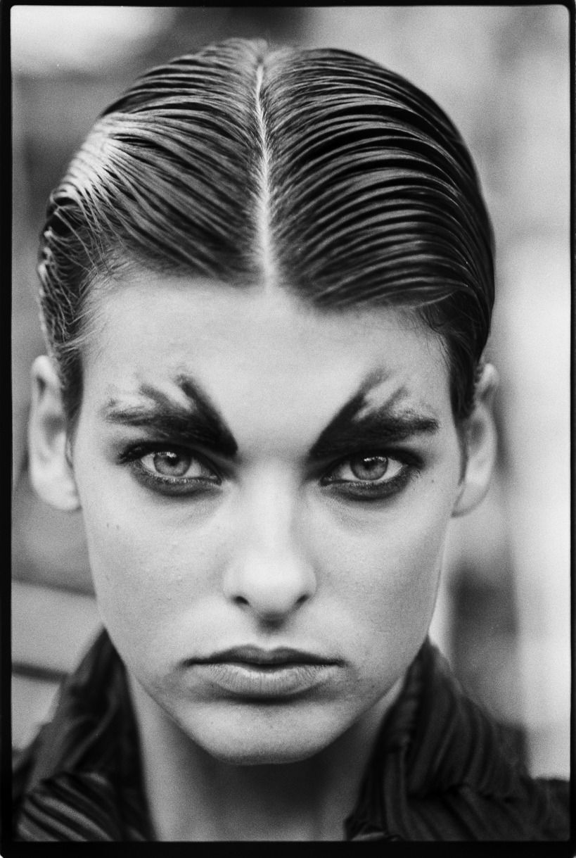 Max Vadukul, Ca Cartoon, Linda Evangelista, for Vogue Paris, New York City, 1989