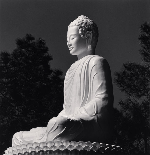 Michael Kenna, White Buddha, Phuac Hoa Pagoda, Hue, Vietnam, 2019