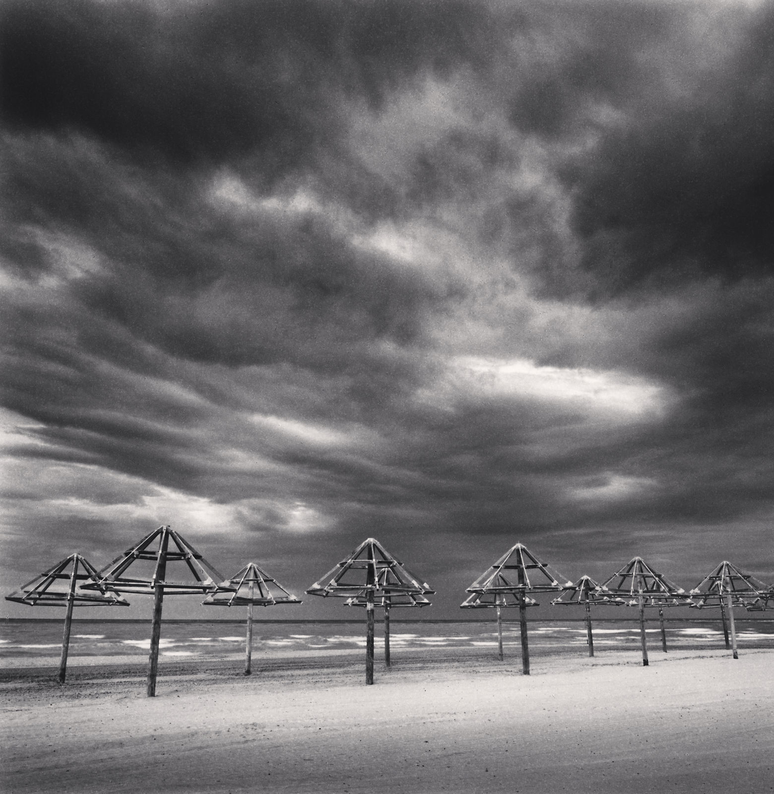 Michael Kenna, Twelve Beach Structures, Montesilvano, Abruzzo, Italy, 2016