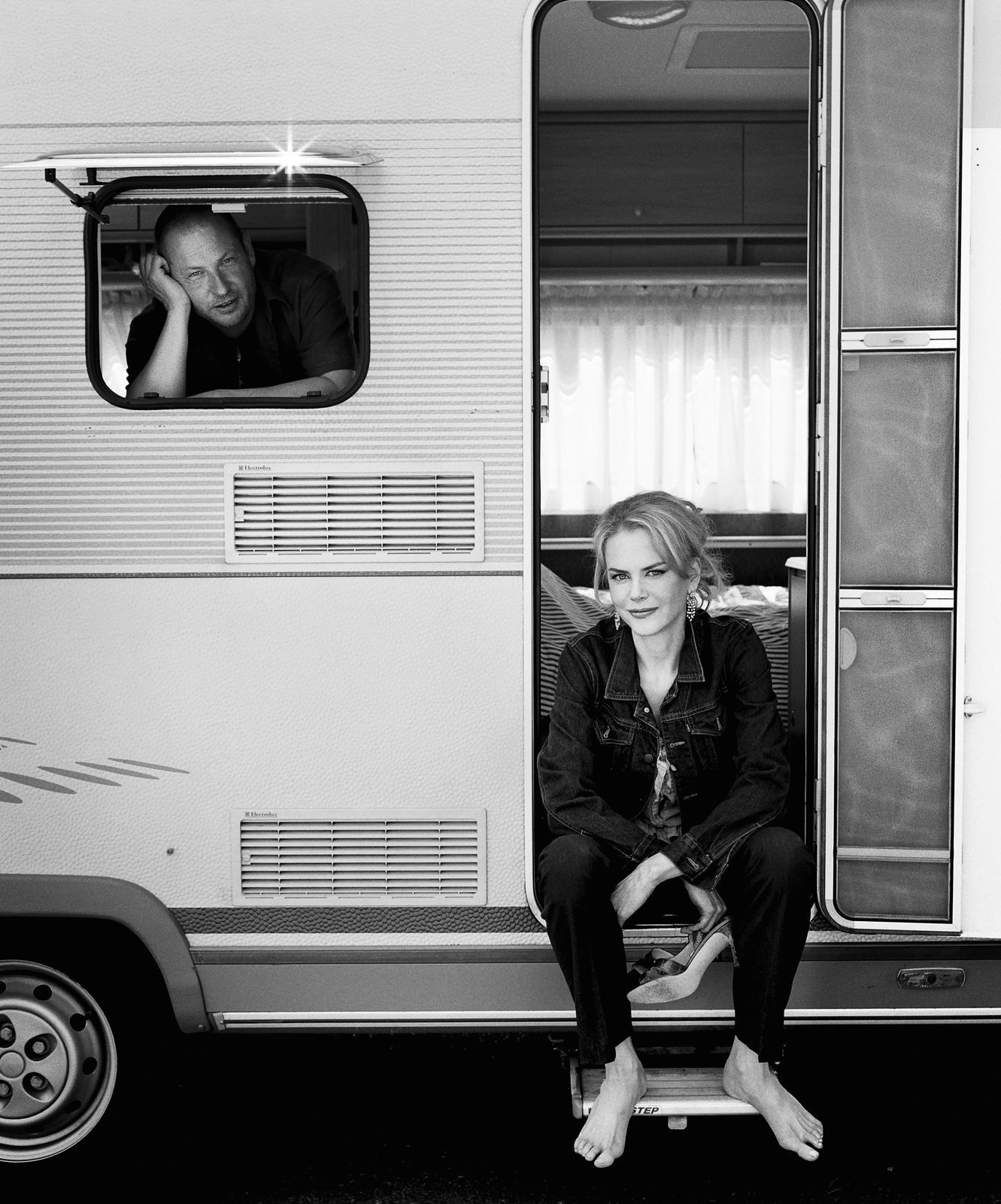 Marc Hom, Nicole Kidman and Lars von Trier, Cannes, France,, 2004