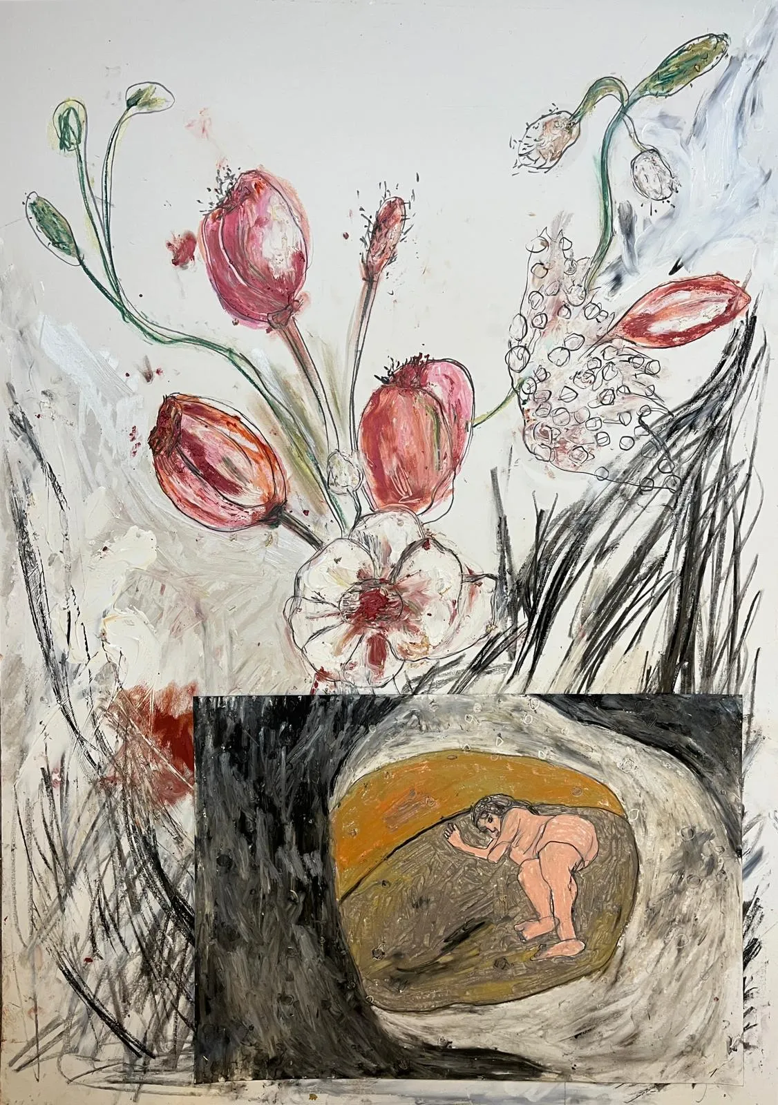 Tirdad Hashemi and Soufia Erfanian, She cried through the garden, loud and unbound, petals shaking as if they felt her fear. I said: you’re too sensitive. She hummed: I want you, only for myself. Our fears bloom differently. She runs after me, I skip between the flowers, 2026