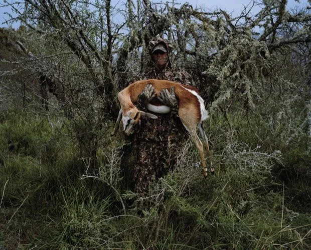 David Chancellor, Untitled Hunter with Springbok # I, Eastern Cape, South Africa