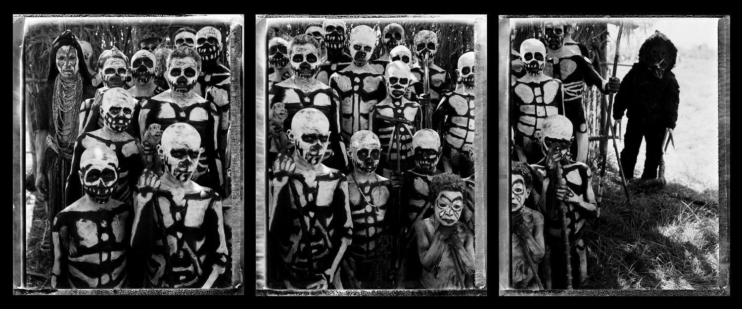 Stephen Dupont, Triptych # 1 (Skeleton tribe), 2004
