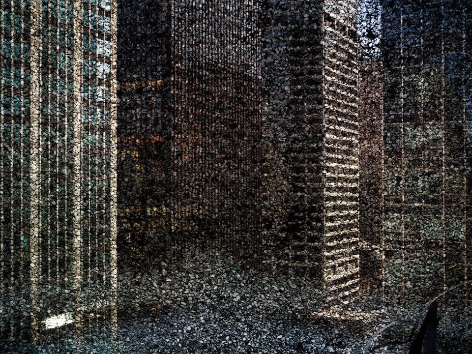 Abelardo Morell, Tent-Camera Image on Ground: Rooftop View of Midtown Manhattan Looking South East, 2010