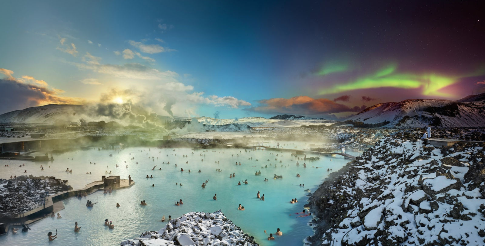 Stephen Wilkes, Blue Lagoon, Reykjavik, Iceland, Day to Night, 2019