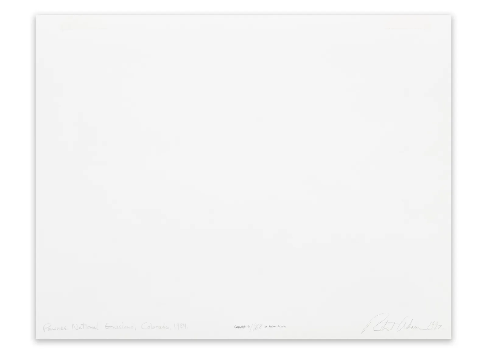 Robert Adams, Pawnee National Grasslands, Colorado, 1984