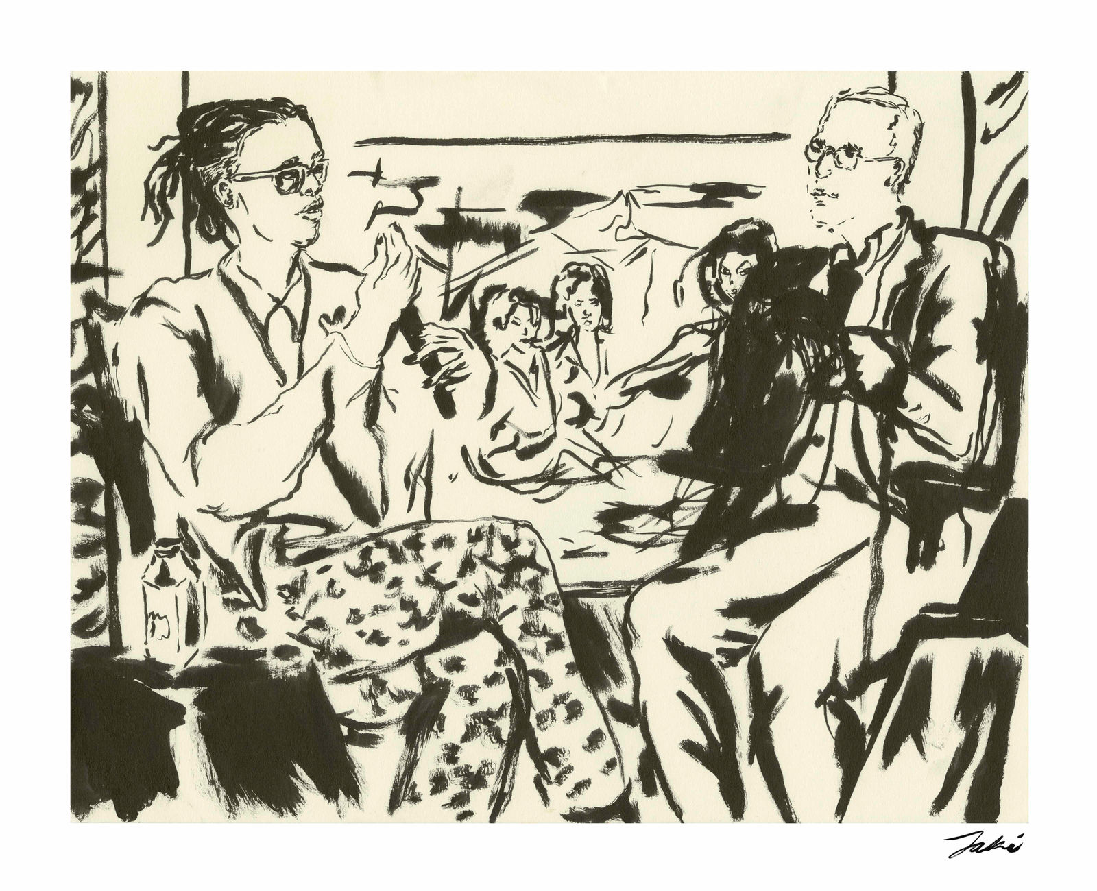 Jaki Doyka, Mickalene Thomas and Jerry Saltz at New York Academy of Art 2.21.24, 2024