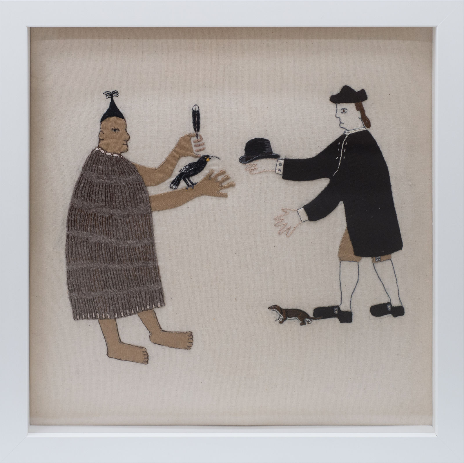 Sarah Munro, Trade Items: Bowler Hat, Stoat, Huia, 2018