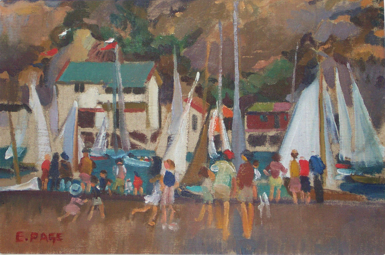 Evelyn Page, Yachting, Paremata, c. 1947