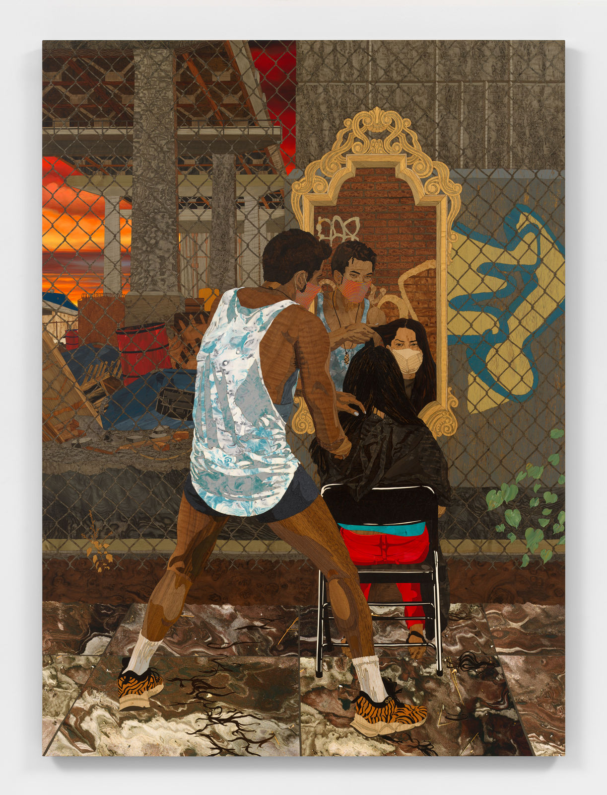 ALISON ELIZABETH TAYLOR, Anthony Cuts under the Wburg Bridge, Sunset, 2021