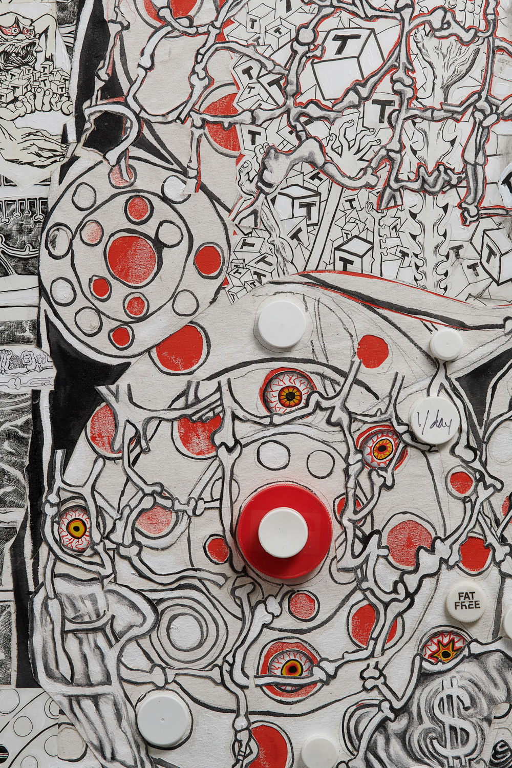 TRENTON DOYLE HANCOCK, The Skint Alterpiece: Vegans Make Deposits at the Tofu Bank, 2020