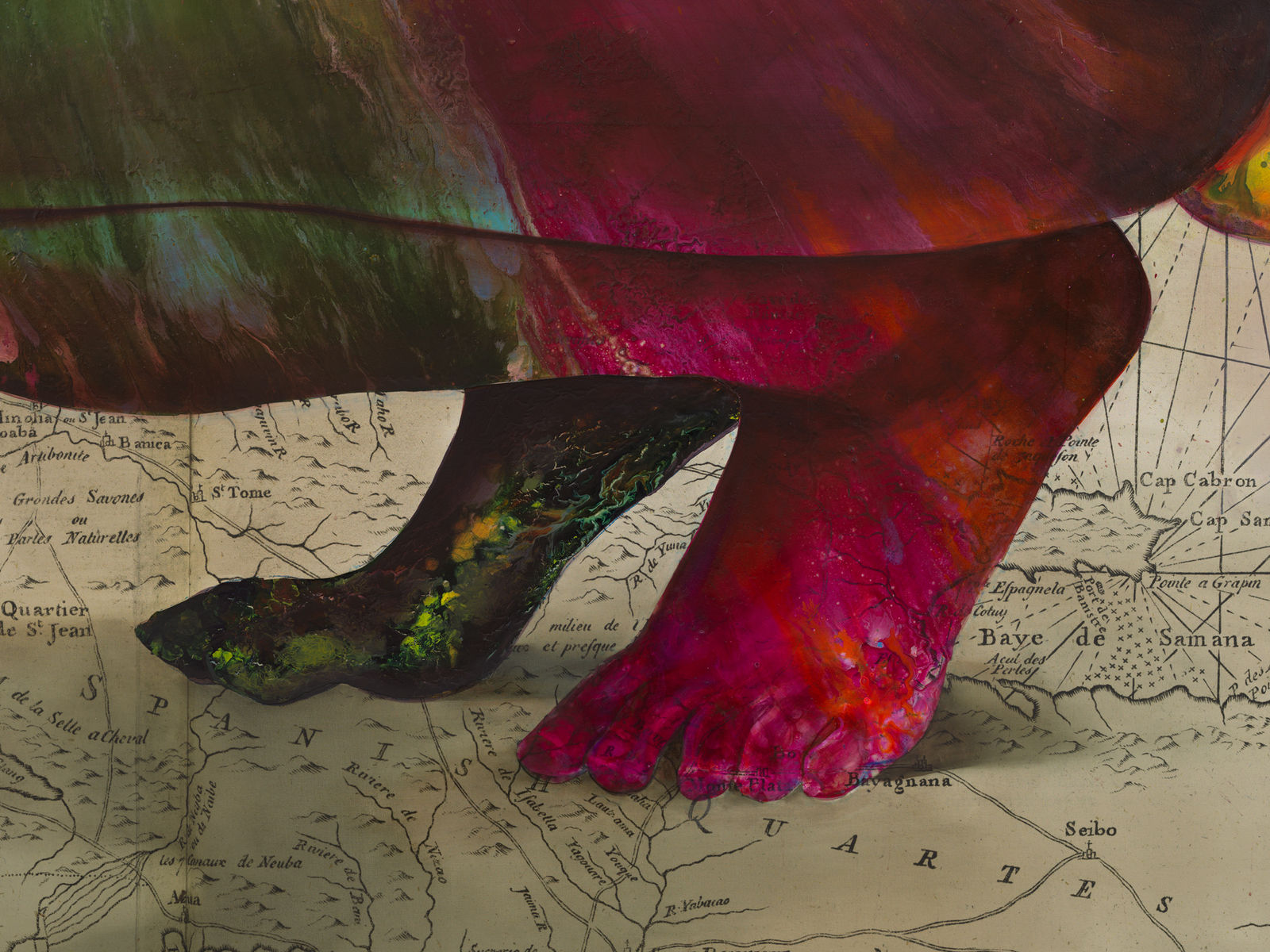 FIRELEI BÁEZ, Untitled (A Correct Chart of Hispaniola with the Windward Passage), 2020