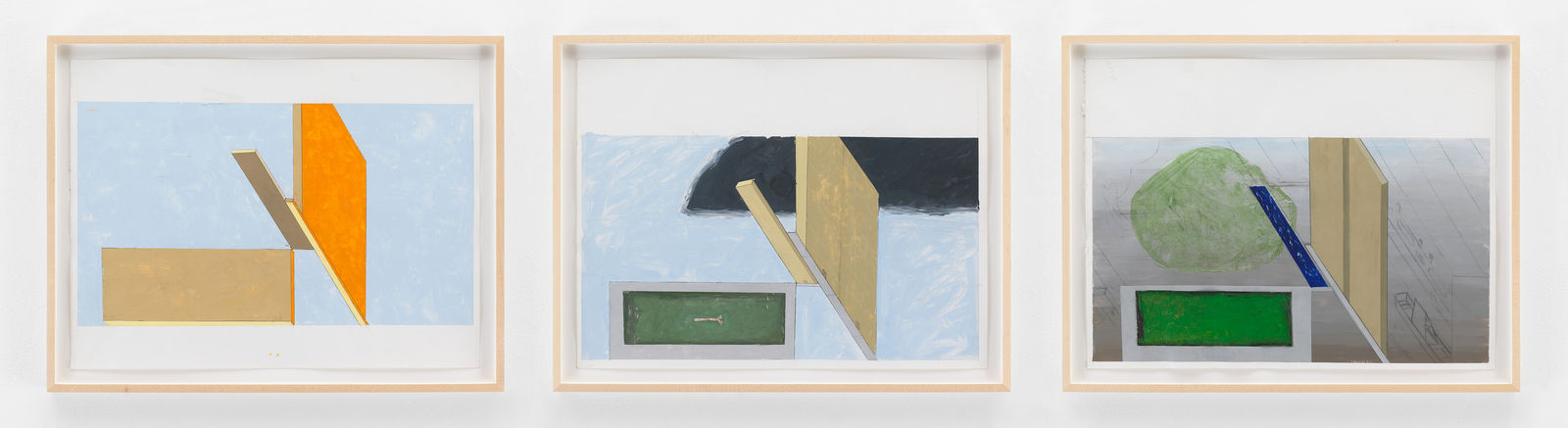 MERNET LARSEN, Three Studies for Yellow Bus, 2007